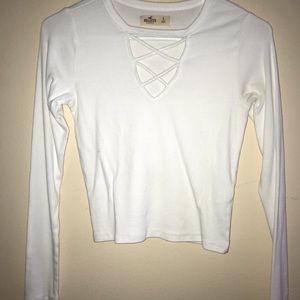 White Crop top Long Sleeve